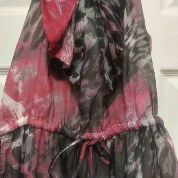 Floral Print Mini Skater Halter Sundress - Picture 3 of 5